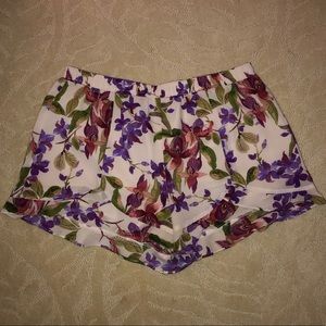 Floral Ivory Shorts